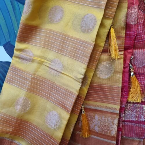 COTTON NET ZARI BUTA ATTRACTIVE SAREE