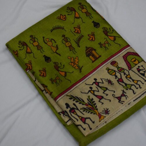 Warli Mosaic Embroidered Saree