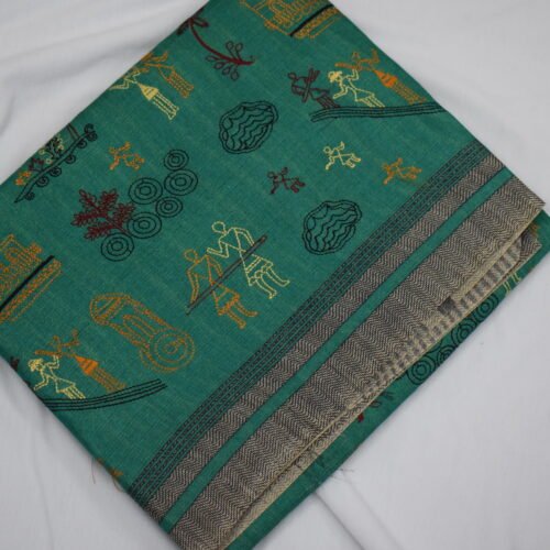 Midnight Bloom Embroidered Saree